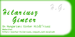 hilariusz ginter business card